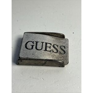 VINTAGE 1990s GUESS FASHION MENS SILVERTONE BELT BUCKLE Western